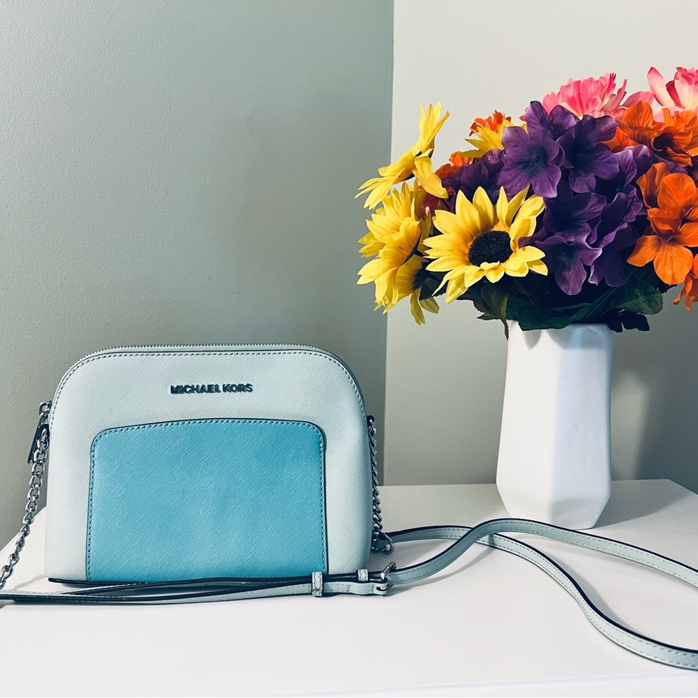Michael Kors Blue Two Tone Crossbody Bag